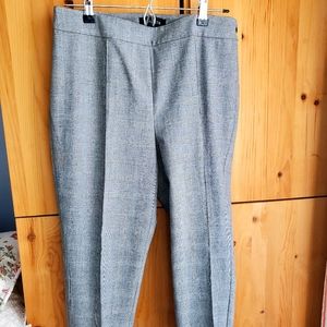 Talbots Women's Grey Subtle Check High Waist Skinny Ankle Dress Pants 8